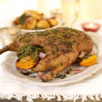 Easy Christmas roast duck with crispy potatoes and port gravy_image