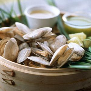 Steamers with Asian Broth and Cilantro Butter image