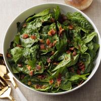 Hearty Spinach Salad with Hot Bacon Dressing image