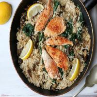 Chicken Tenders With Lemon-Spinach Rice_image
