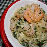 Mediterranean Fettuccine With Shrimp and Spinach image