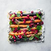 Grilled Carrots With Herby Coconut Yogurt and Spicy Beet Vinaigrette image