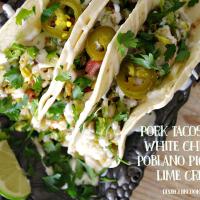 Pork Tacos with White Cheddar, Poblano Pico, and Lime Crema_image