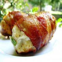 Bacon wrapped cream cheese stuffed chicken breasts image