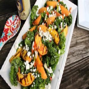 Warm Grilled Peach and Kale Salad Recipe_image