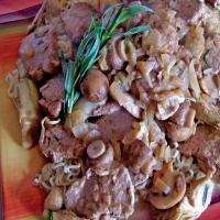 Pork with Artichokes and Mushrooms image