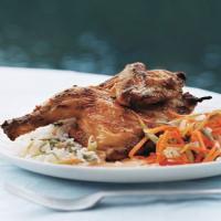 Grilled Cornish Hens with Coconut Curry Sauce_image