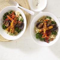 Roasted harissa vegetables with kale & ginger pilaf_image
