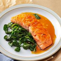 Orange Salmon with Sauteed Spinach_image