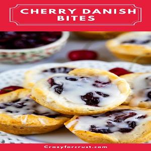 Easy Cherry Danish Bites with almond drizzle - Crazy for Crust_image