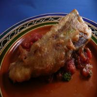 Beer Battered Chiles Rellenos With Warm Chipotle Salsa image