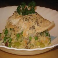 Sea Perch on a Bed of Risotto With a Morel Sauce_image