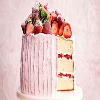 Vanilla Sponge Cake with Strawberry-Meringue Buttercream image