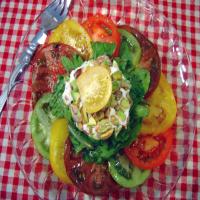 Heirloom Tomato Salad With Goat Cheese and Arugula_image