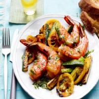 Shrimp With Charred Lemon and Zucchini image