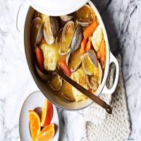 Clams and White Fish in Carrot-Saffron Broth_image