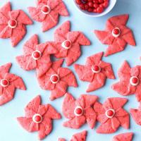 Poinsettia Pinwheel Cookies image