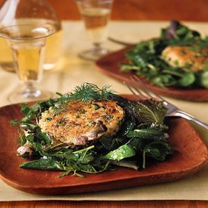 Risotto Patties over Greens_image