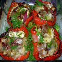 French Stuffed Red Bell Peppers With Fennel and Goat's Cheese image