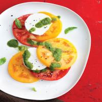 Tomato and Goat-Cheese Salad with Basil Vinaigrette_image