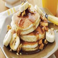Oat Pancakes with Banana-Nut Syrup_image