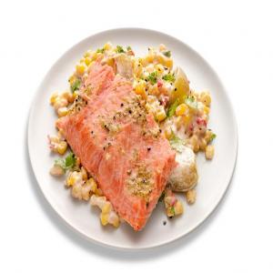 Slow-Roasted Salmon with Mexican Creamed Corn_image