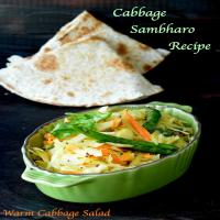 Cabbage Sambharo Recipe | Gujarati Cabbage Salad | Warm Cabbage Salad Recipe | Gujarati Sambharo_image