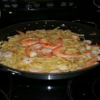 Seafood Linguini With White Wine Sauce image