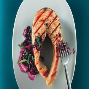 Roast Salmon with Warm Blueberry Vinaigrette Recipe - (4.7/5) image