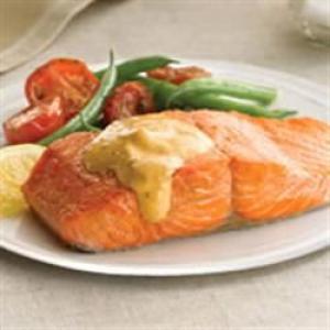 Oven Baked Salmon with Waterfront Bistro Cajun Remoulade Finishing Sauce image