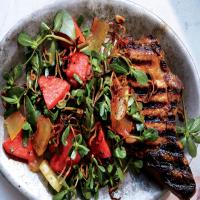 Vietnamese Pork Chops with Pickled Watermelon image