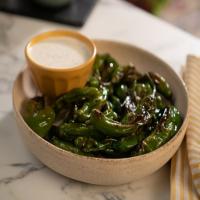 Blistered Shishito Peppers with Spicy Lemon Dipping Sauce image