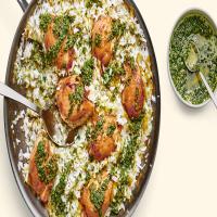 Chicken and Rice With Leeks and Salsa Verde image