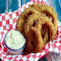 Deep Fried Onion Rings With Dipping Sauce_image