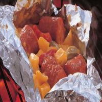 Grilled Smoked Sausage and Cheddar Potato Foil Packs_image