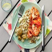 Grilled Cauliflower Steak with Israeli Couscous and Olives_image