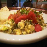 Scrambled Eggs With Poblano Chiles and Cheese image