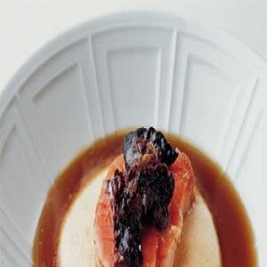 Barely Cooked Salmon with Parmesan Polenta and Mushroom Consommé_image