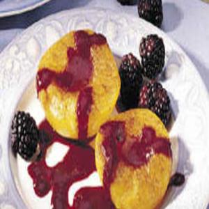 Broiled Peaches with Blackberry Sauce_image