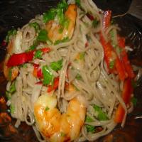 Sesame Thai Noodles With Shrimp image
