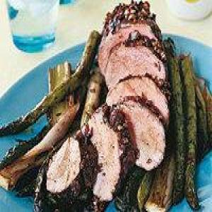 Balsamic Roast Pork Tenderloin with Asparagus and Leeks_image