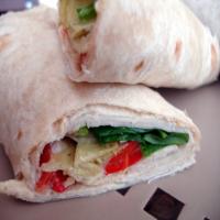 Mediterranean Vegetable and Chicken Sandwich Wrap_image