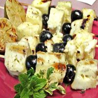 Halloumi and Olives Skewers image