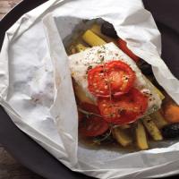 Halibut, Squash, Tomatoes, and Olives image