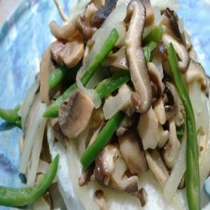 Buttered Wild Mushrooms With Onion and Hot Chilis image
