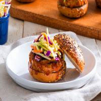 Carolina-Style BBQ Pork Burgers with Coleslaw image