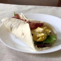 Goat Cheese, Bacon, and Scrambled Egg Brunch Wrap image