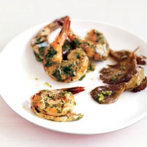 Roasted Shrimp and Mushrooms with Ginger and Green Onions Recipe | Epicurious.com_image