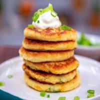 Cheesy Leftover Mashed Potato Pancakes image