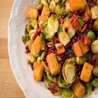 Fried Brussels Sprouts with Bacon and Brown Butter Croutons_image